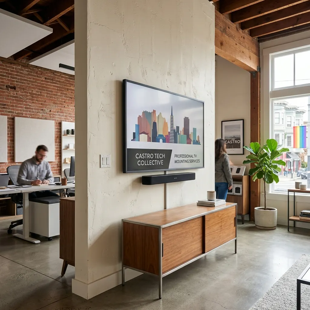 Commercial TV mounting services in the Castro district, San Francisco
